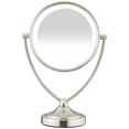 thumbnail image 1 of Conair® Reflections Double-Sided Fluorescent Lighted Vanity Makeup Mirror, 1x/10x magnification, Satin Nickel, 1 of 3