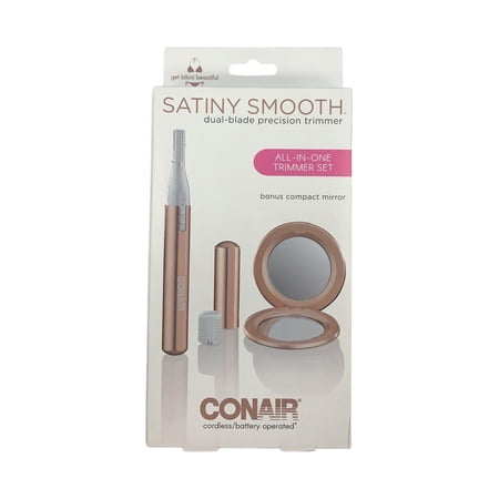 Conair Satiny Smooth Dual Blade Precision Trimmer w/ Bonus Compact Mirror