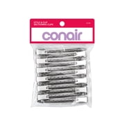 Conair Section & Set Styling Clips, Silver Metal, 12 Count
