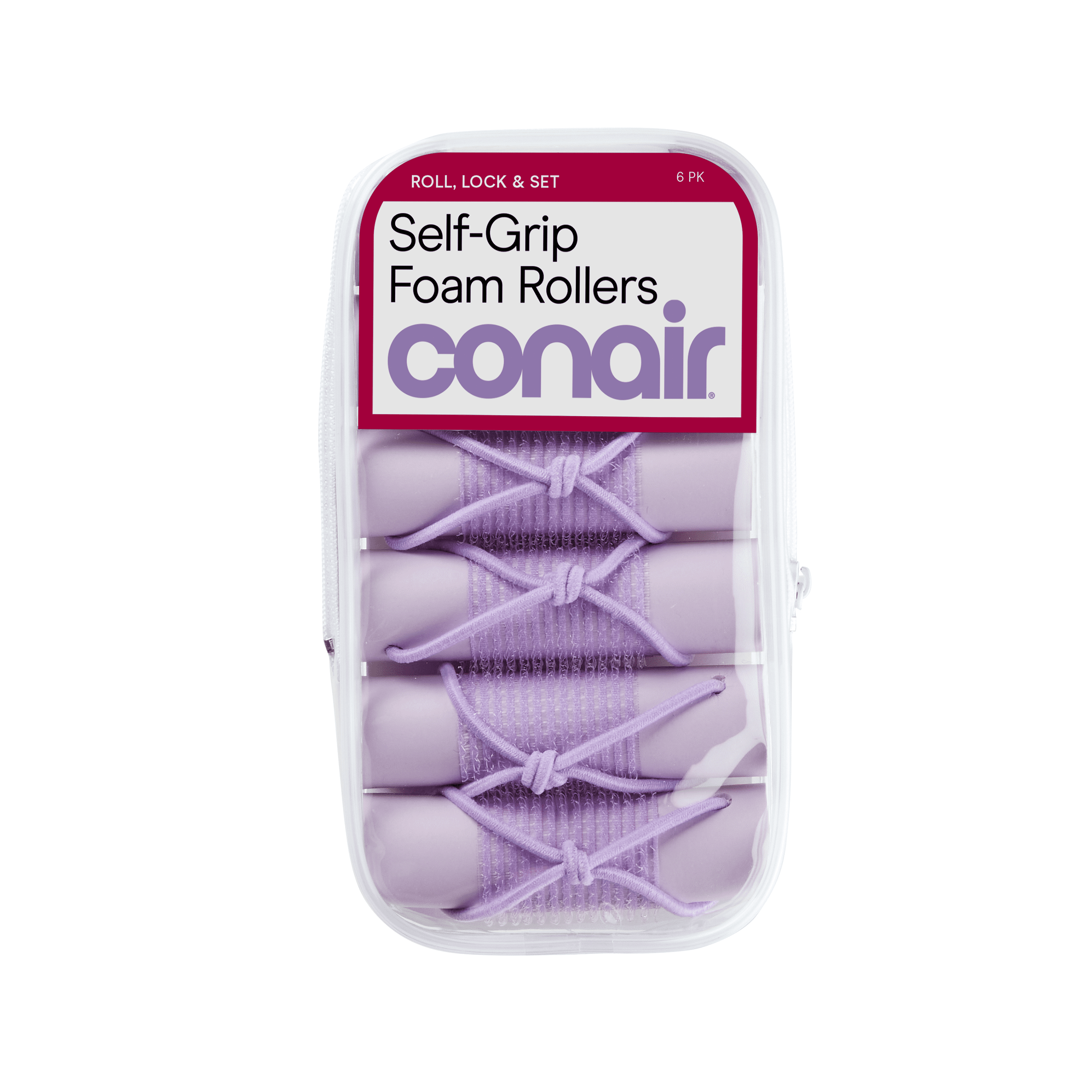 Conair Soft Curls 6-Pack Self-Grip Foam Rollers with Loop Closures
