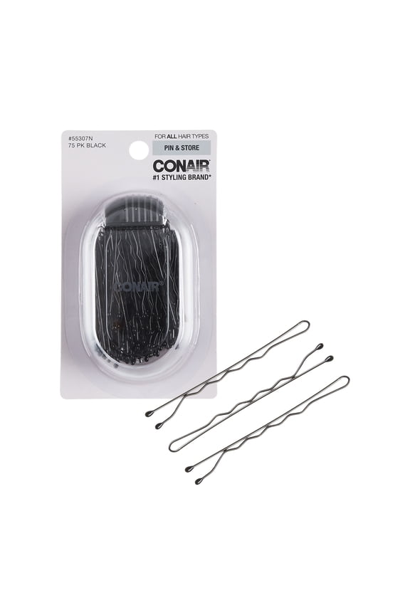 Styling Essentials Bobby Pins, Black, 75 Count