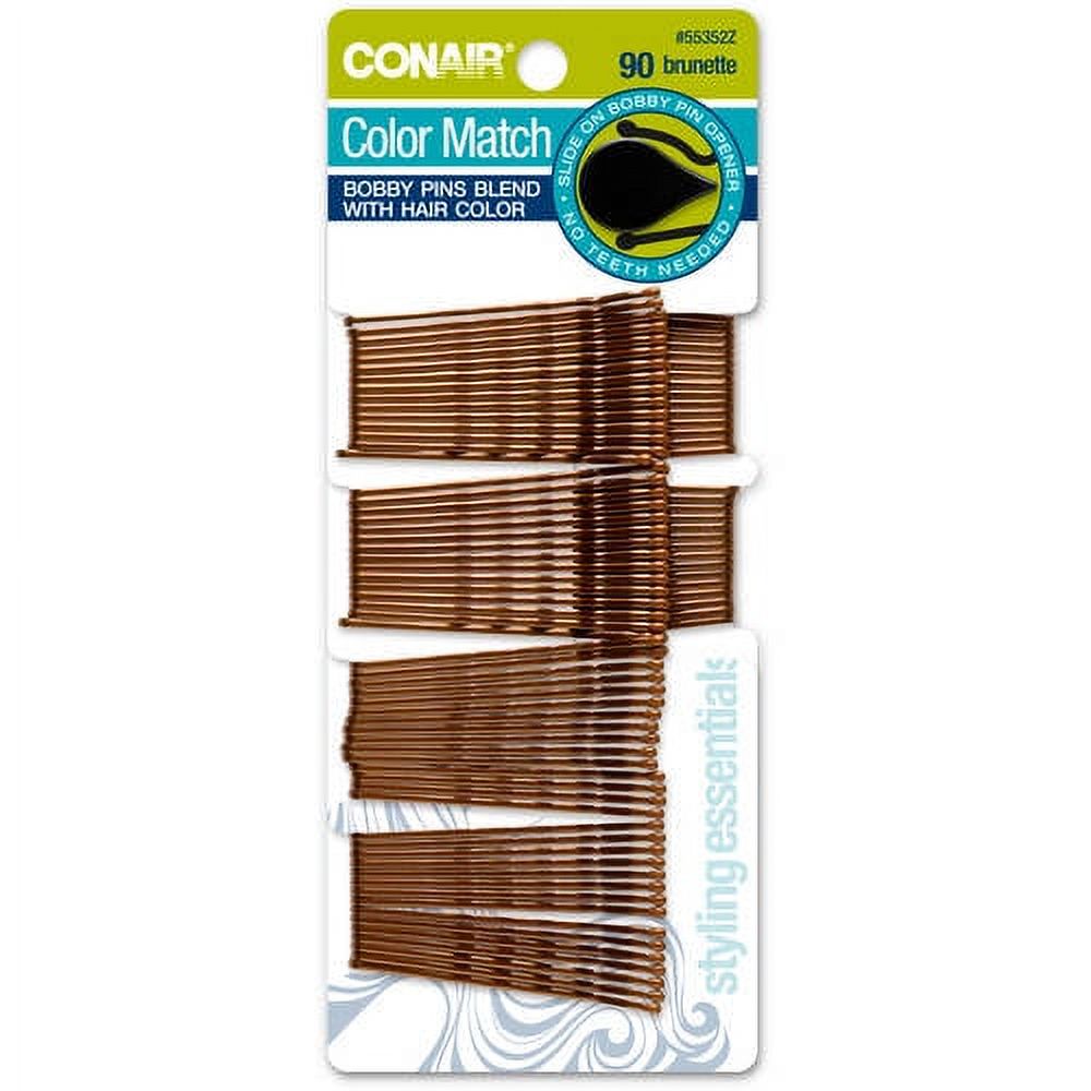 Conair Styling Essentials Bobby Pins, Brown, 90 ct. - image 1 of 2