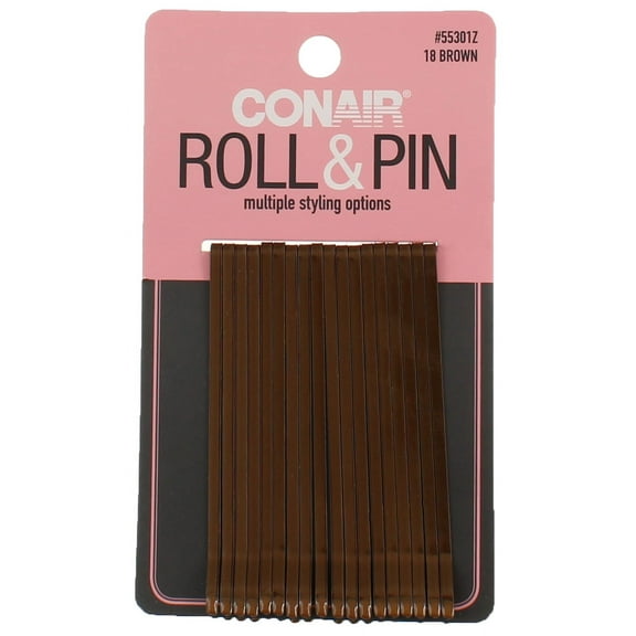 Conair Styling Essentials Roller Pins, Brown 18 ea (Pack of 2)