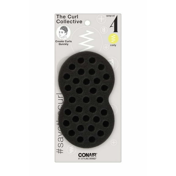Conair Curl Collective Curl Sponge for Natural Coily Hair, Quick 5-Minute Curl Creator
