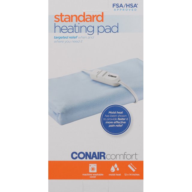 Conair Therma+Luxe Moist/Dry Heating Pad Standard Size HP01XF Blue