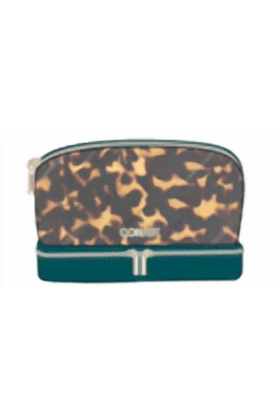 Conair PVC Tortoise Clutch, Travel-Ready Beauty Organizer with 2-Tone Design, 1 Count
