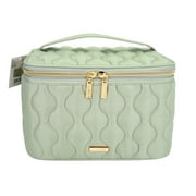 Conair Sage Green Train Case Set, 2-Piece Travel Organizer with Clear Pouch