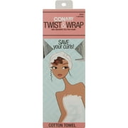 CONAIR Cotton Twist & Wrap Hair Towel - Fast Drying Ultra absorbant Turban- for All Hair Types and Lengths - Grey