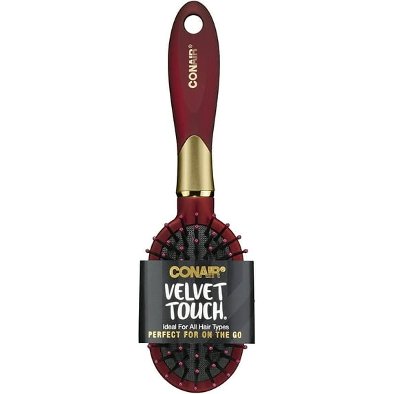 Conair Velvet Touch Round Cushion Based Hair Brush 1 ea (Pack of 4)