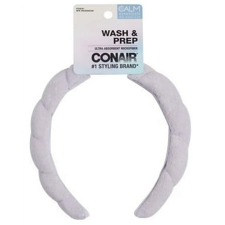 Conair Wash & Prep Spa Headband, Ultra Absorbent Microfiber - Light Purple