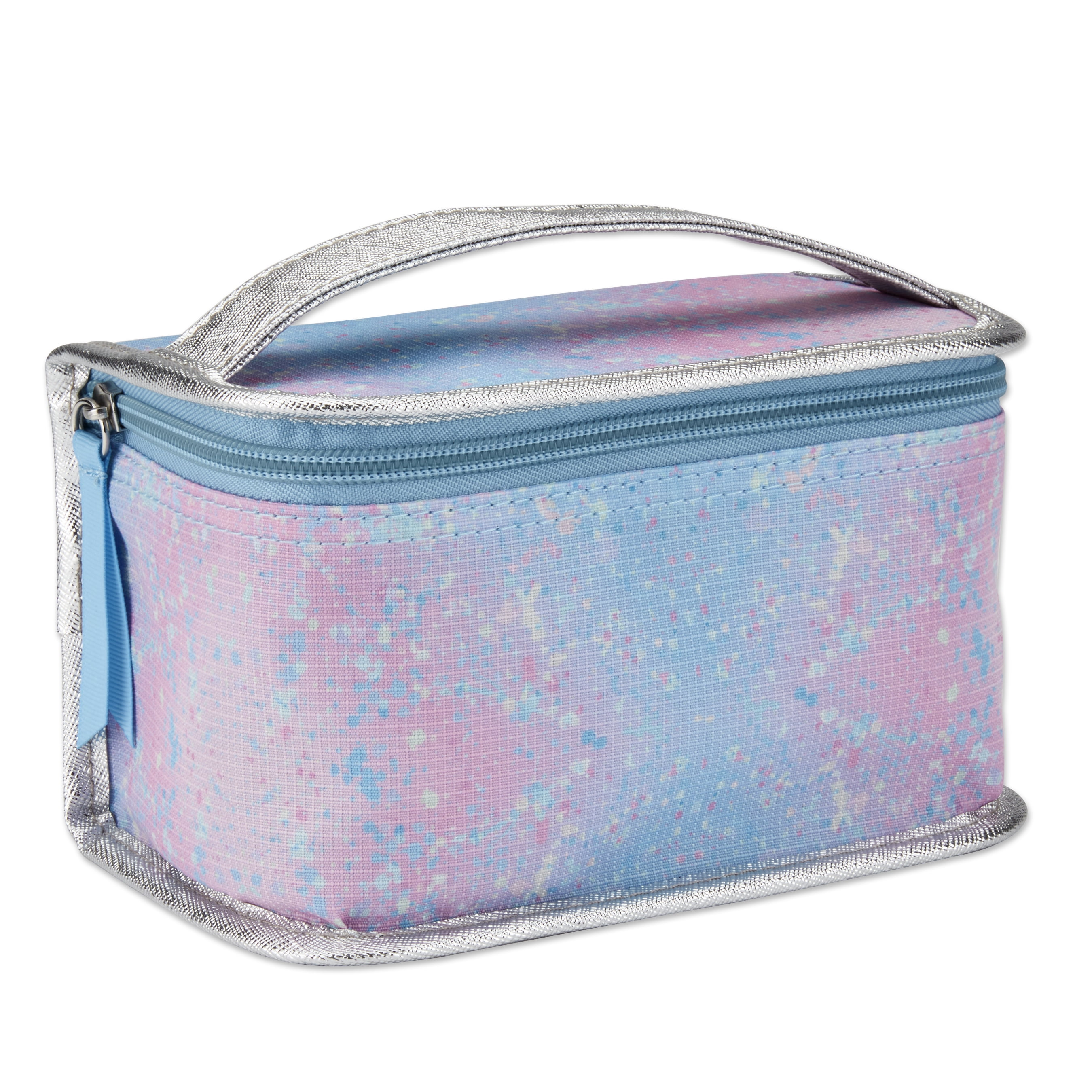 Conair Zippered Cosmetic Bag Train Case with Top Handle, Splatter