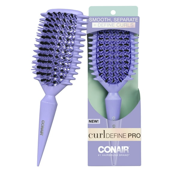 Conair Curl Define Pro Cushion Hair Brush, Purple