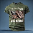 thumbnail image 1 of Conairie 250 Anniversary USA Shirt For Men American Falg Print Short Sleeve Patriotic July 4th T-Shirts Loose Crew Neck Basic Work Tee Vacation Clothes Army Green L, 1 of 5