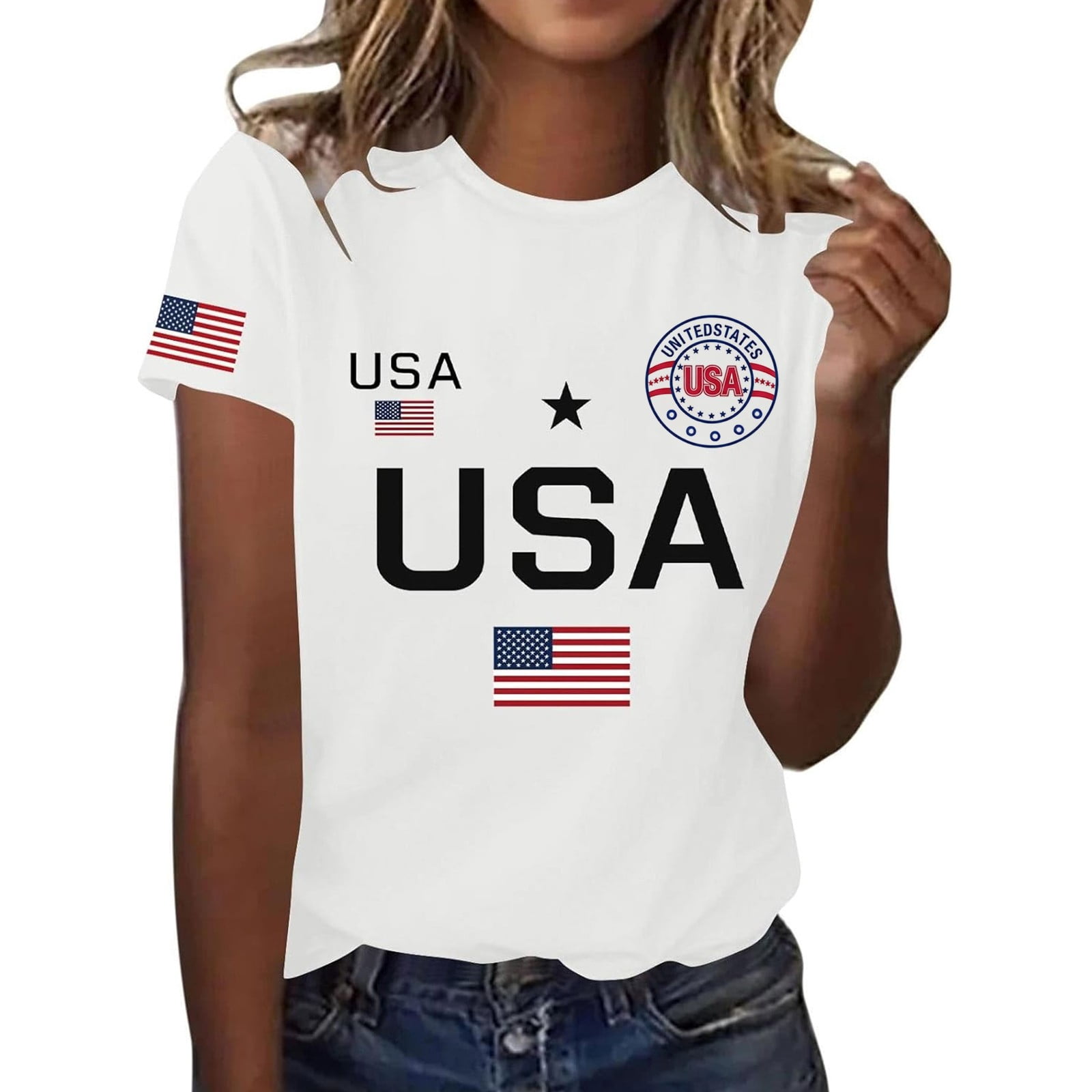 Conairie 250 Years American Flag Shirt for Women 4th of July Short ...