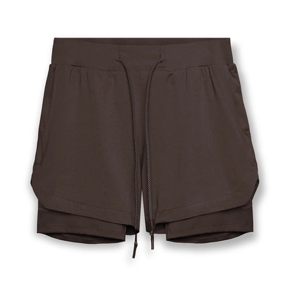 Conairie Athletic Shorts for Women Loose Quick Dry Elastic High Waisted Running Shorts with Built-In Liner Comfy Summer Lounge Shorts with Pockets Brown L