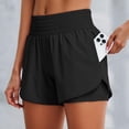 thumbnail image 1 of Conairie Athletic Shorts for Womens Loose Quick Dry Elastic High Waisted Yoga Shorts with Built-In Liner Comfy Summer Lounge Shorts with Pockets Black L, 1 of 5