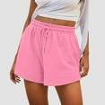 thumbnail image 1 of Conairie Athletic Shorts for Women Casual Loose Elastic High Waisted Gym Shorts Drawstring Comfortable Summer Lounge Shorts with Pockets Pink XL, 1 of 5