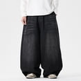 thumbnail image 1 of Conairie Baggy Wide Leg Jeans for Men Casual Solid Color Stretch Denim Pants Comfortable Travel Long Jeans with Pocket Black L, 1 of 4