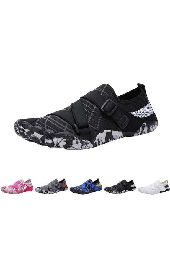 Barefoot Water Shoes Womens Mens Quick Dry Beach Aqua Swim Shoes Diving Surfing Kayaking Water Sports Yoga on Sneakers Black 36