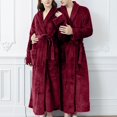 thumbnail image 1 of Conairie Bath Robe Soft Men Cotton Bath Robe Plus Size Towel Kimono Spa Lightweight Bathrobe Women Dressing Gown Sleepwear 3/4 Sleeve Loungewear with Pockets Red XL, 1 of 9