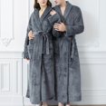 thumbnail image 1 of Conairie Bath Robe Soft Men Cotton Bath Robe Plus Size Towel Kimono Spa Lightweight Bathrobe Women Dressing Gown Sleepwear 3/4 Sleeve Loungewear with Pockets Grey XL, 1 of 9