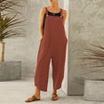 thumbnail image 1 of Conairie Bib Overalls Womens Solid Color Lightweight Adjustable Straps Jumpsuits One Piece Outfits With Pockets Red XXL, 1 of 4