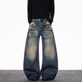thumbnail image 1 of Conairie Big And Tall Jeans for Men Casual Stretch Denim Pants Solid Comfortable Street Workwear Classic Jeans Trousers Blue XXXL, 1 of 6