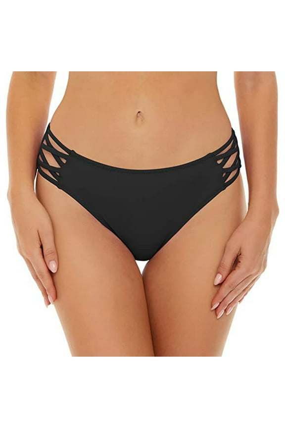 Bikini Bottoms For Women High Cut Full Coverage Swimsuit Lightweight Ruched Scrunch Bathing Suit Bottom Black XS