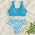 thumbnail image 1 of Conairie Bikini Sets For Girls Two Piece Tankini Top And Bottom Bathing Suit Outfit Comfortable Swimsuit Summer Beach Swimwear Blue, 1 of 3