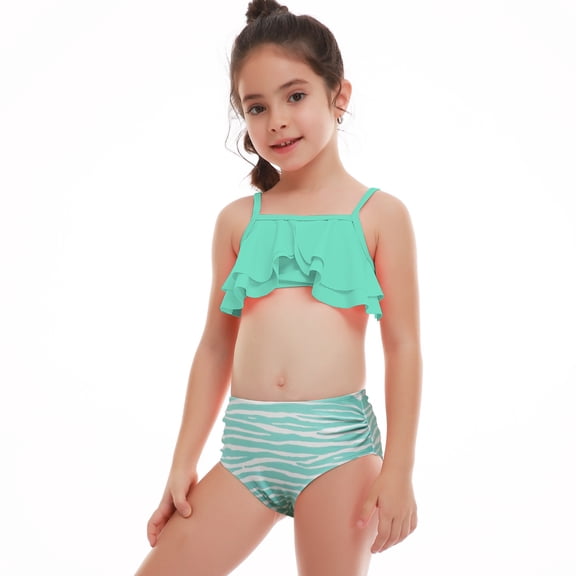Conairie Bikini Sets For Girls Two Piece Tankini Top And Bottom Swimsuit Outfit Lightweight Bathing Suit Beach Swimwear Summer Green