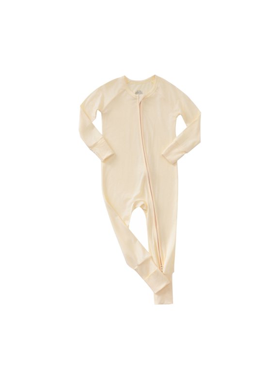 Bodysuit For Baby Girls Solid Color Onesie Long Sleeve Infant Jumpsuit Cute Soft Lightweight Newborn Clothes Beige 18-24 month