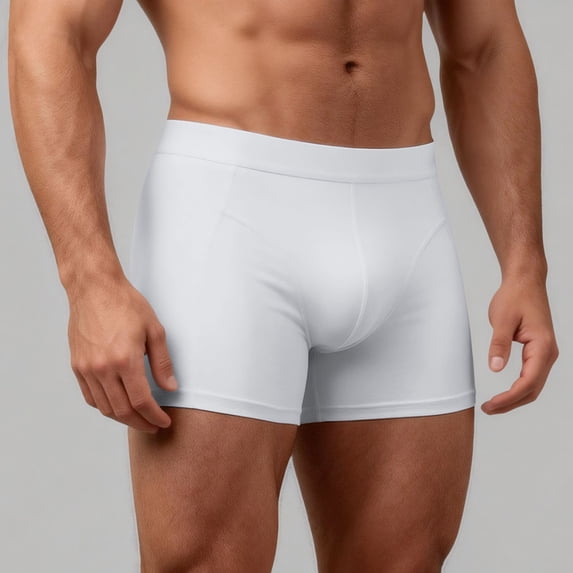 Conairie Boxer Briefs Men's Solid Elastic Washable Absorbency Underwear Soft Summer Lightweight Trunks L