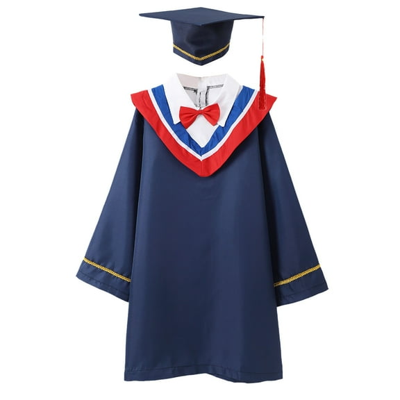 Conairie Boys Girls Graduation Gown Set for Grad Cap Kindergarten Nursery Kids Graduation Shawl Tassel Set Bachelor Costume Photo Shoot Blue 110/S