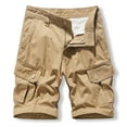 thumbnail image 1 of Conairie Cargo Shorts For Men Vintage Elastic Waist Twill Work Shorts Breathable Distressed Washed Multi Pocket Hiking Shorts Khaki 38, 1 of 9