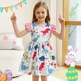 thumbnail image 1 of Conairie Easter Dress for Girl Ruffle Short Sleeve A-Line Dress Cute Cartoon Print Kids Summer Party Sundress Casual Outfit Clothes, 1 of 4