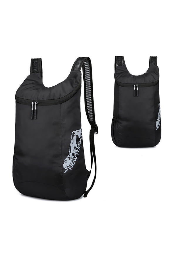 Foldable Packable Backpack for Travel Ultralight Skin Bag for Men Women Outdoor Sport Daypack for Hiking Black One Size