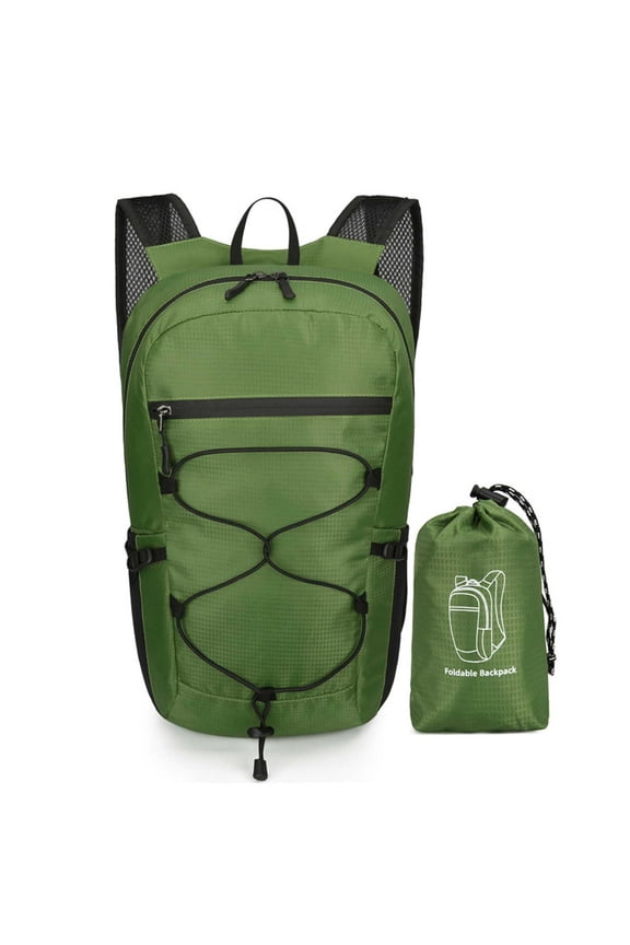 Foldable Waterproof Hiking Backpack for Men Outdoor Travel Daypack Large Capacity Mountaineering Bag Green One Size