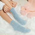 thumbnail image 1 of Conairie Fuzzy Socks for Women Valentines Day Casual Cute Heart Print Pattern Mid Calf Socks Comfortable Soft Warm Winter Socks Light blue One Size, 1 of 3