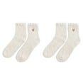 thumbnail image 1 of Conairie Fuzzy Socks for Women Valentines Day Comfortable Soft Warm Winter Mid Calf Socks Casual Cute Heart Print Pattern Socks White One Size, 1 of 5