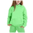 thumbnail image 1 of Conairie Girls Sweatsuit 2 Piece Set Long Sleeve Casual Hoodie and Sweatpants Set Child Toddler Pullover Outfit Tracksuit Sets with Pocket Light Green 3-4 Y, 1 of 3