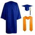 thumbnail image 1 of Conairie Graduation Cap and Gown Set with Tassel Stoles Unisex Honor Cord Graduation for College Bachelor High School Blue 39/xs, 1 of 2