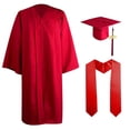 thumbnail image 1 of Conairie Graduation Cap and Gown Set with Tassel Stoles Unisex Honor Cord Graduation for College High School Red 63, 1 of 2