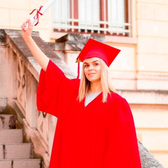 Conairie Graduation Cap and Gown Set with Tassel Unisex Adult Honor Cord Graduation for High School and College Red B