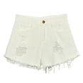 thumbnail image 1 of Conairie Jean Shorts Womens Slim Ripped Raw Hem Stretchy High Waisted Denim Shorts Comfort Cut Off 2026 Casual Summer Jorts with Pockets White M, 1 of 3