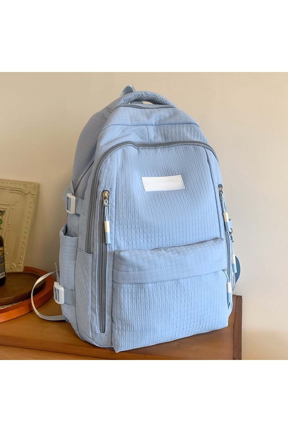 Large Capacity School Backpack for Women Multi-compartment Laptop Daypack High Quality Student Bag Blue One Size