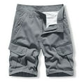 thumbnail image 1 of Conairie Men Cargo Shorts Vintage Elastic Waist Twill Work Shorts Breathable Distressed Washed Multi Pocket Hiking Shorts Grey 34, 1 of 7
