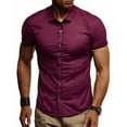 thumbnail image 1 of Conairie Men Short Sleeve Dress Shirts Casual Fashion Stretch Regular Fit Collar Button Down Shirt Lightweight Classic Basic Tee XL, 1 of 4