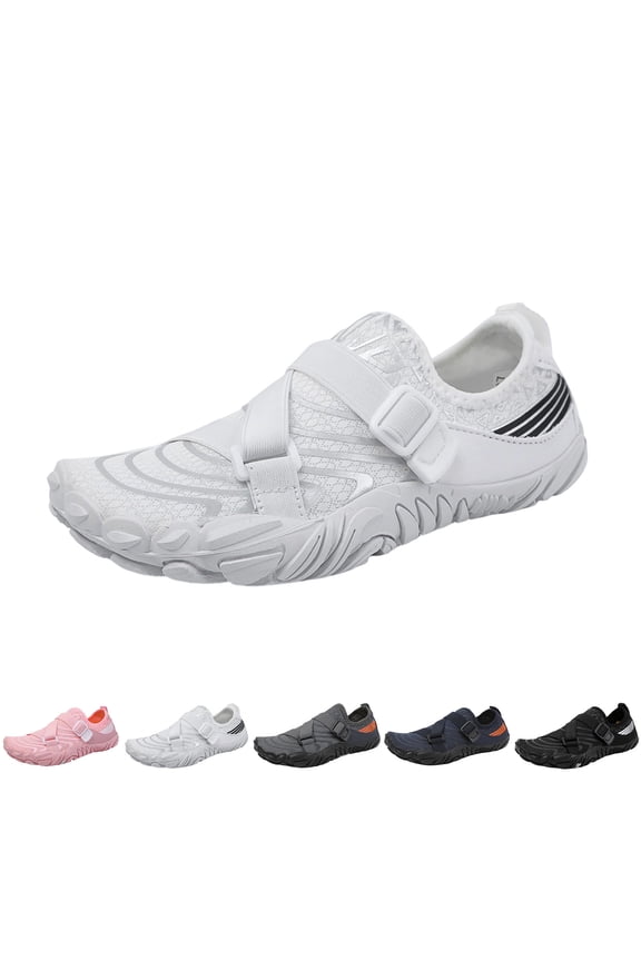 Men Women Barefoot Water Shoes Outdoor Activities Hiking Beach Shoes Wide Adult Breathable Quick Dry on Sneakers White 42