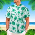 thumbnail image 1 of Conairie Men's Polo Shirts Moisture Wicking Performance Floral Print Short Sleeve Button Shirts Breathable Summer Casual Golf Tops Green S, 1 of 7