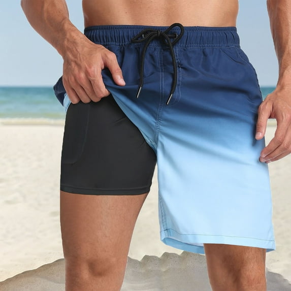 Conairie Men's Swim Trunks Solid Stretch Quick Dry Bathing Suit Board ...